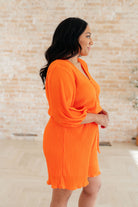 Roll With me Romper in Tangerine-Jumpsuits & Rompers-Stay Foxy Boutique, Florissant, Missouri