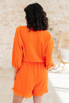 Roll With me Romper in Tangerine-Jumpsuits & Rompers-Stay Foxy Boutique, Florissant, Missouri