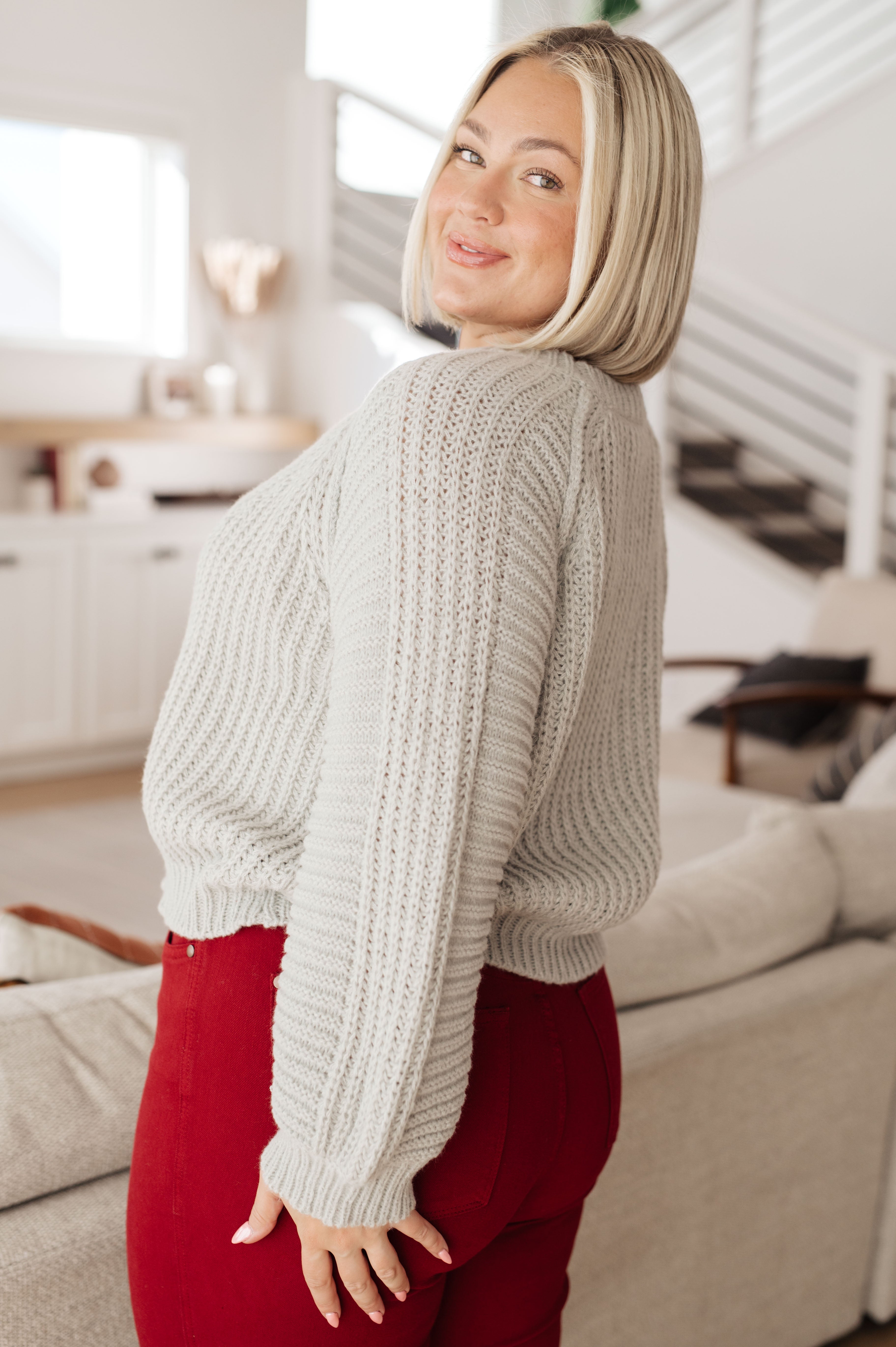 Roll on By Balloon Sleeve Sweater-Tops-Stay Foxy Boutique, Florissant, Missouri