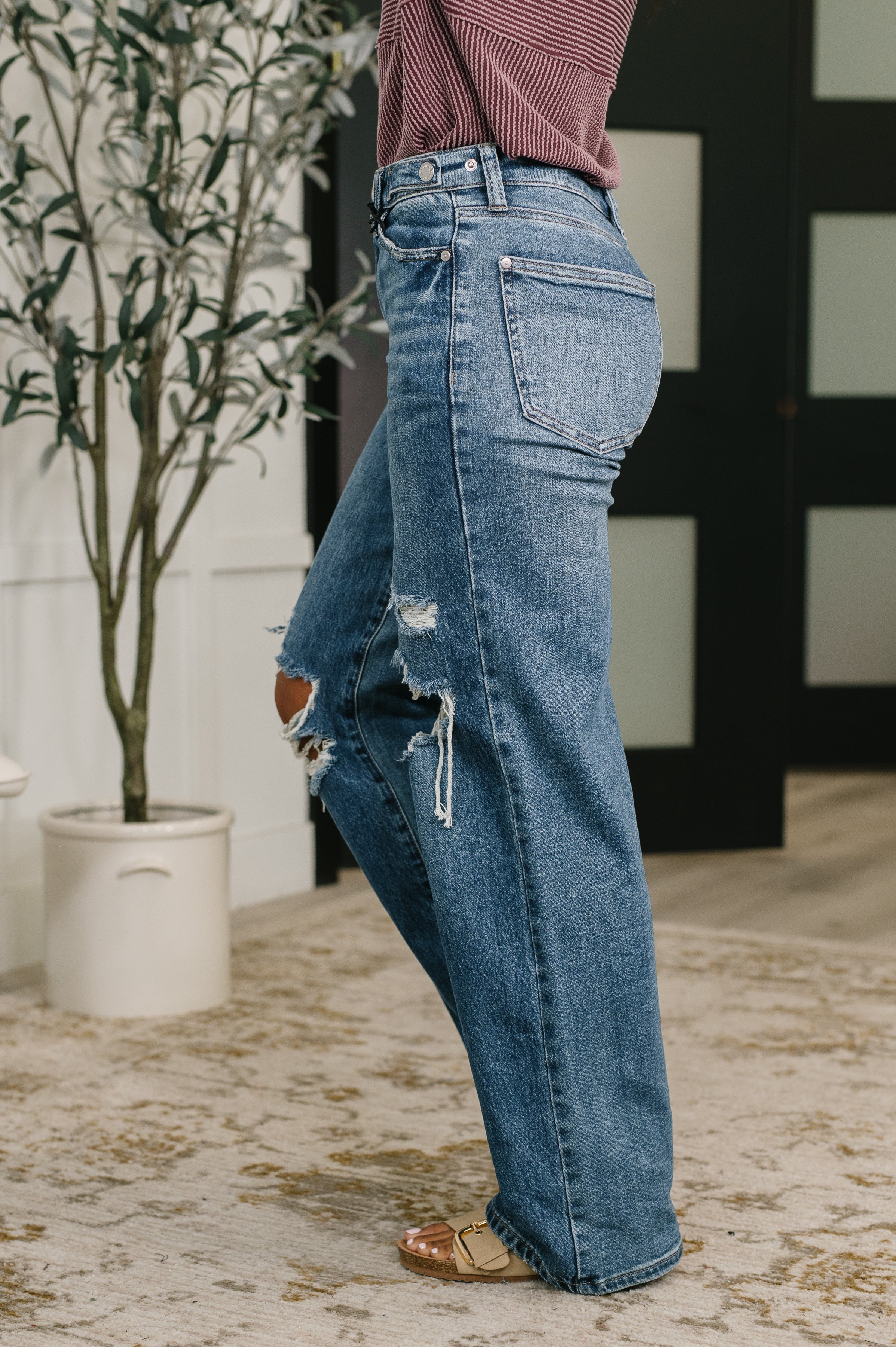 Roseanne High Waist Rigid Magic Column Straight Destricted + Adjustable WS Tabs-Womens-Stay Foxy Boutique, Florissant, Missouri