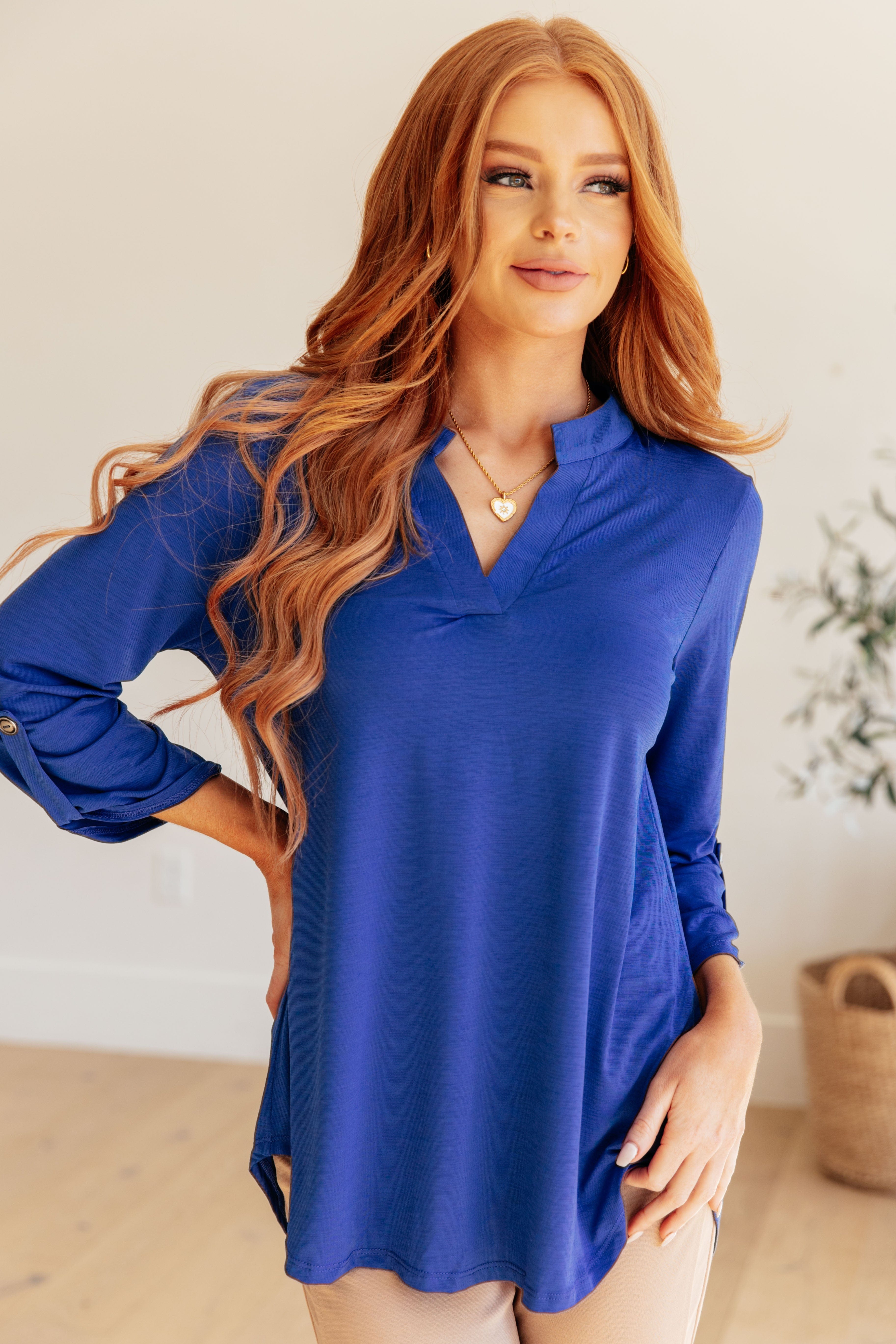 Lizzy Top in Royal Blue-Womens-Stay Foxy Boutique, Florissant, Missouri