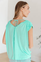 Ruched Cap Sleeve Top in Neon Blue-Womens-Stay Foxy Boutique, Florissant, Missouri