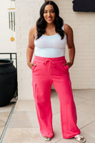 Run, Don't Walk Cargo Sweatpants in Flamingo Pink-Athleisure-Stay Foxy Boutique, Florissant, Missouri