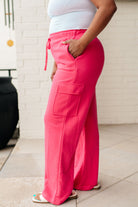 Run, Don't Walk Cargo Sweatpants in Flamingo Pink-Athleisure-Stay Foxy Boutique, Florissant, Missouri