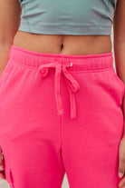 Run, Don't Walk Cargo Sweatpants in Flamingo Pink-Athleisure-Stay Foxy Boutique, Florissant, Missouri