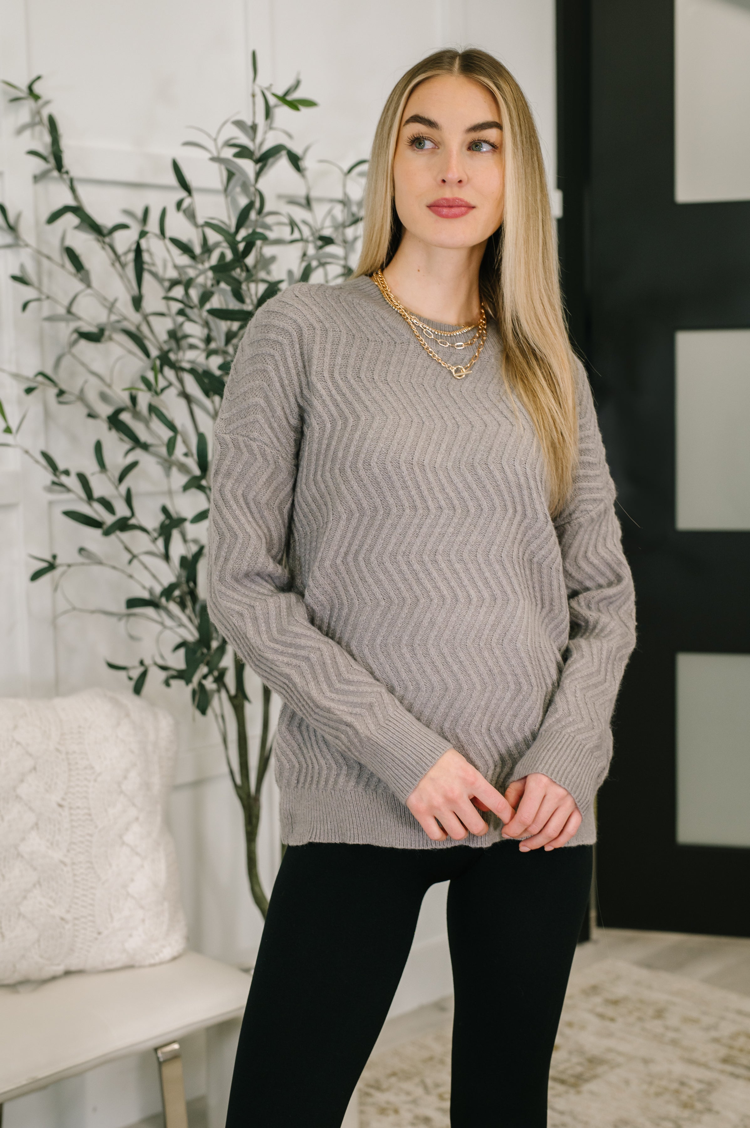 Rush of Joy Textured Long Sleeve Top-Womens-Stay Foxy Boutique, Florissant, Missouri