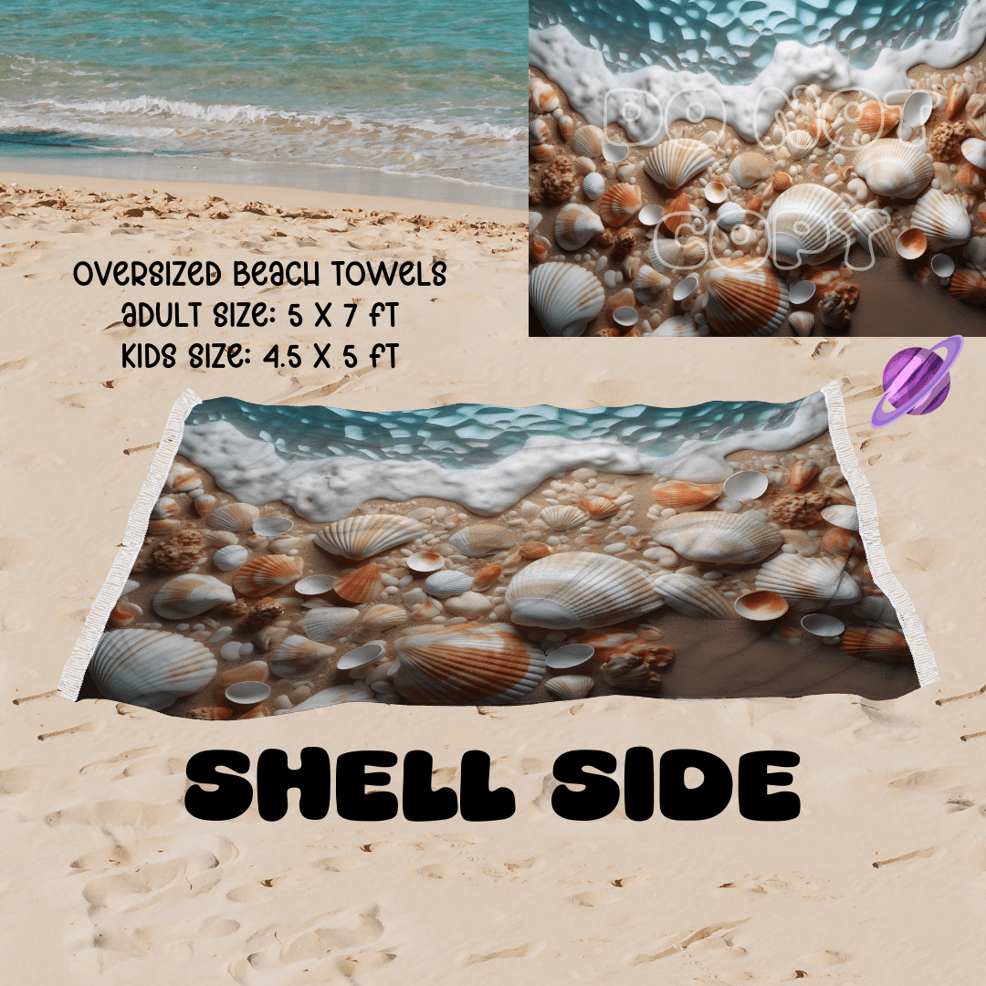 SHELL SIDE -OVERSIZED BEACH TOWEL-Beach Towels-Stay Foxy Boutique, Florissant, Missouri