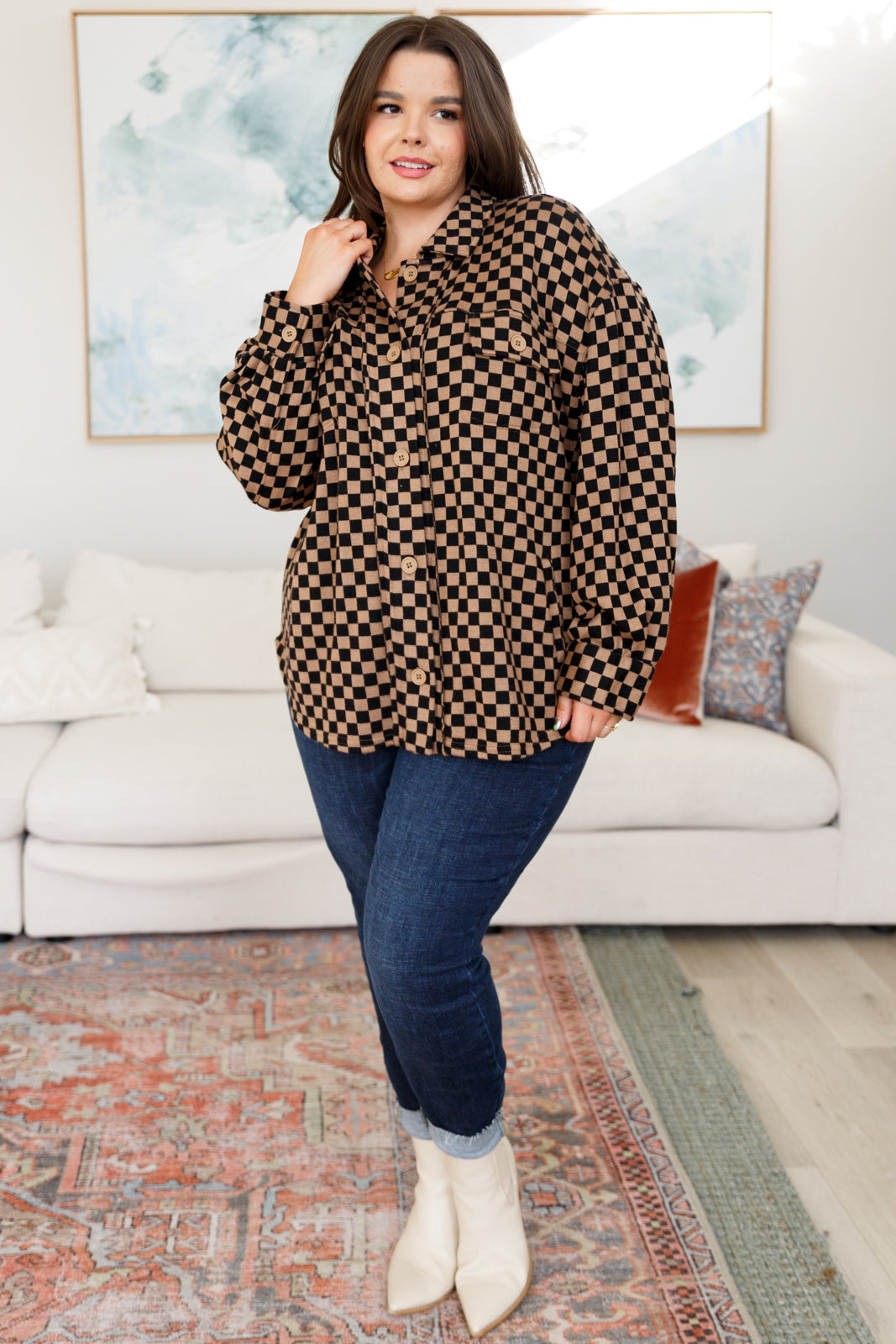 Safe Secrets Checkered Shacket-Layers-Stay Foxy Boutique, Florissant, Missouri