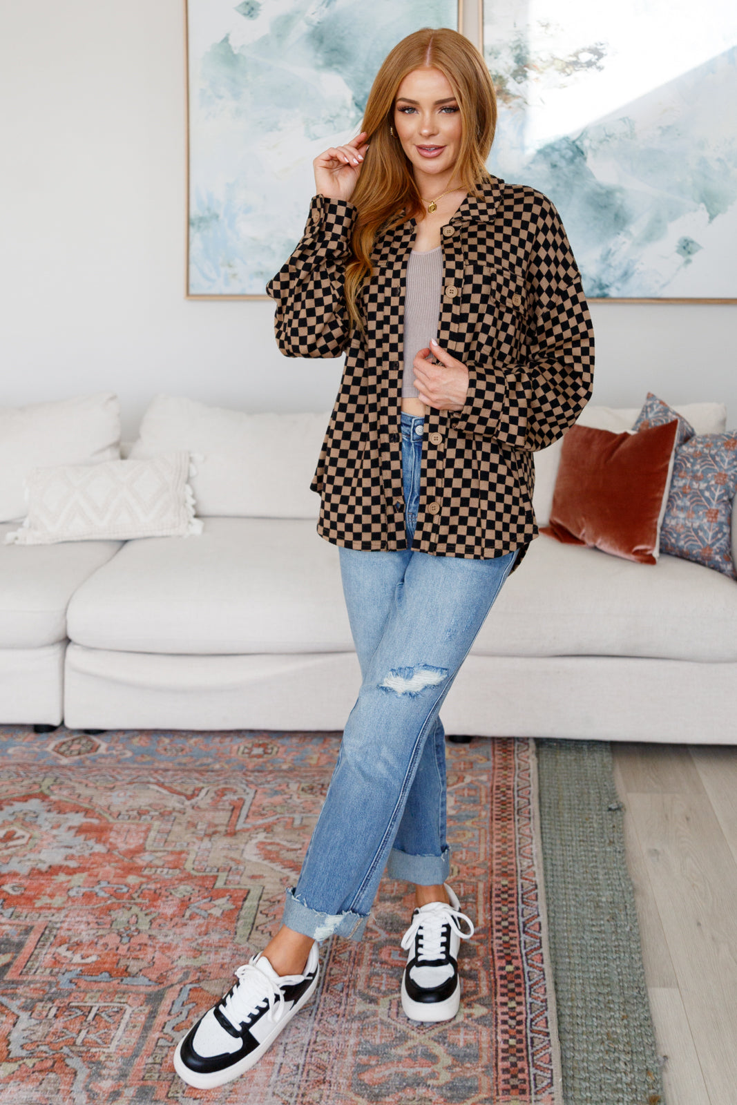 Safe Secrets Checkered Shacket-Layers-Stay Foxy Boutique, Florissant, Missouri