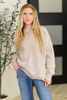 Safe and Secure Mineral Wash Pullover in Ash Mocha-Womens-Stay Foxy Boutique, Florissant, Missouri