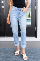 Sam Mid Rise Star Pocket Boyfriend Jeans-Womens-Stay Foxy Boutique, Florissant, Missouri