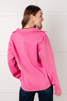 Same Ol' Situation Collared Pullover in Hot Pink-Tops-Stay Foxy Boutique, Florissant, Missouri