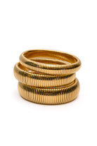 Sassy but Classy Ribbed Bangles in Gold Set of 3-Accessories-Stay Foxy Boutique, Florissant, Missouri