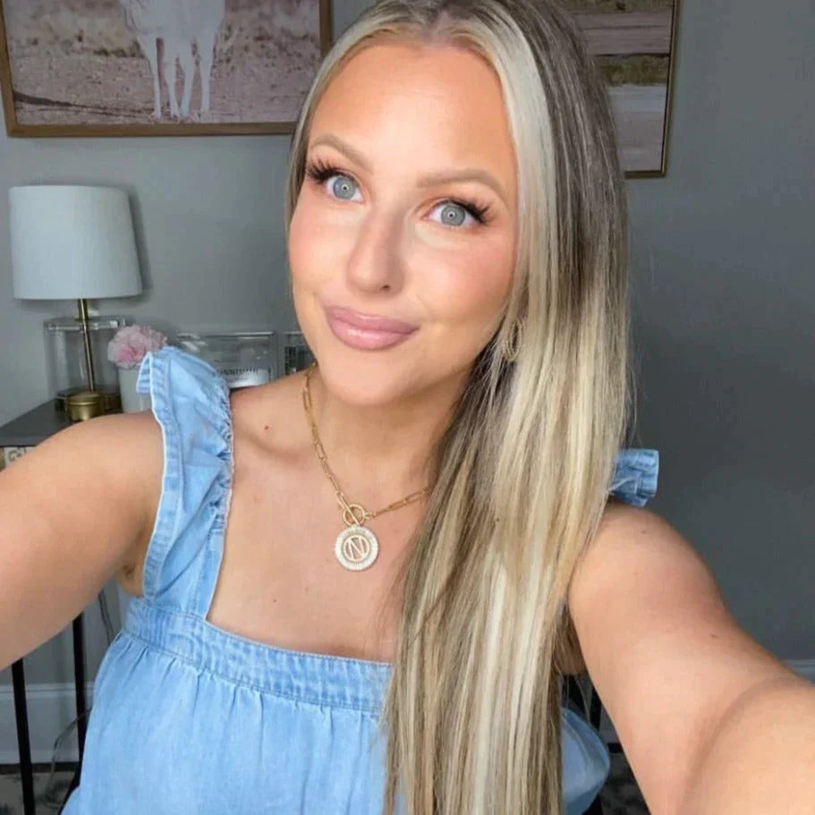 Paperclip Chain Radiant Initial Necklace-Womens-Stay Foxy Boutique, Florissant, Missouri