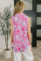 Sea Spray Collared Sleeveless Top in Falling Floral-Womens-Stay Foxy Boutique, Florissant, Missouri