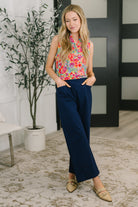 Sea Spray Collared Sleeveless Top in Island Bloom-Womens-Stay Foxy Boutique, Florissant, Missouri