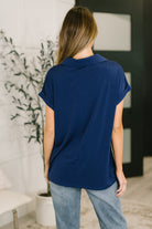 Sea You Soon Collared Top in Navy-Womens-Stay Foxy Boutique, Florissant, Missouri