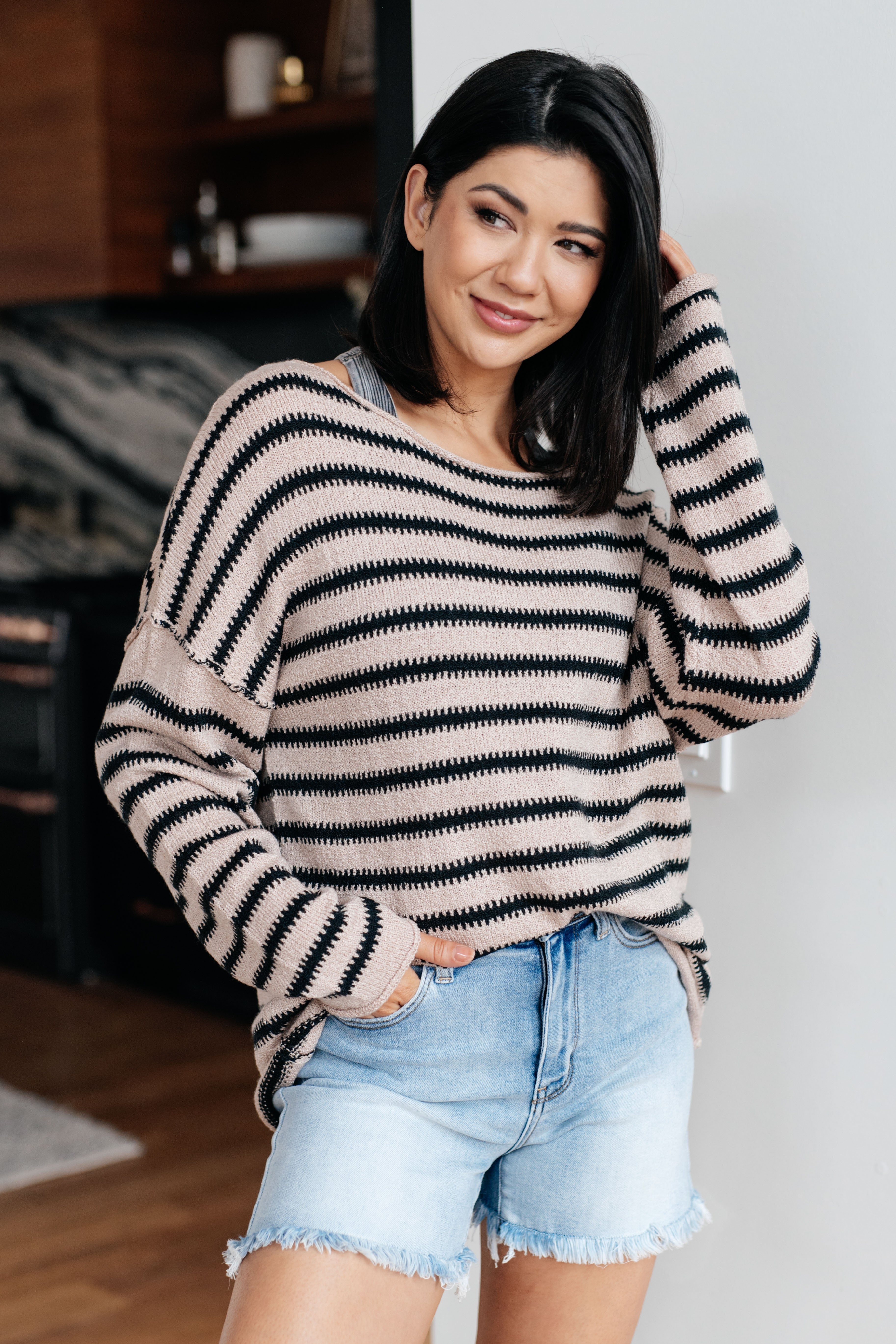 Self Assured Striped Sweater-Tops-Stay Foxy Boutique, Florissant, Missouri