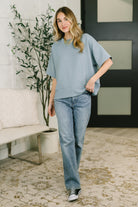 Sense of Clarity Boxy Top in Blue Grey-Womens-Stay Foxy Boutique, Florissant, Missouri