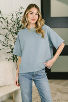 Sense of Clarity Boxy Top in Blue Grey-Womens-Stay Foxy Boutique, Florissant, Missouri