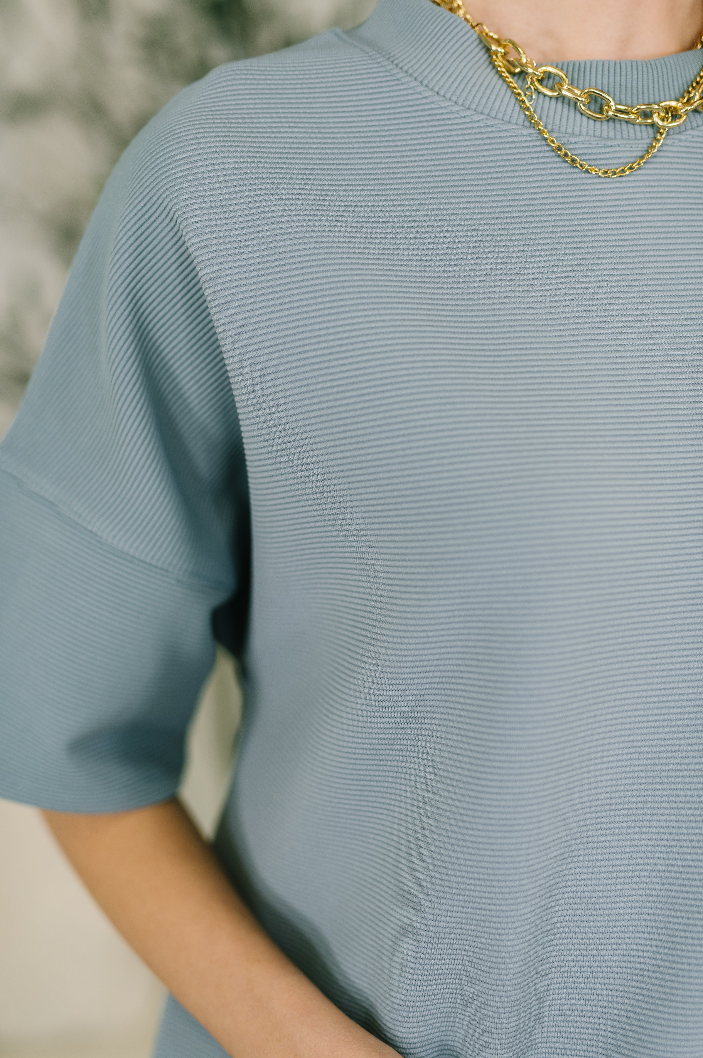Sense of Clarity Boxy Top in Blue Grey-Womens-Stay Foxy Boutique, Florissant, Missouri
