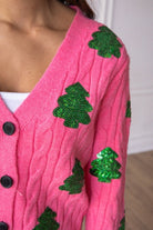 Sequin Trees Cardigan-Womens-Stay Foxy Boutique, Florissant, Missouri