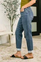 Shane Mid Rise Billie Boyfriend Jean in Dark Cozy Indigo-Womens-Stay Foxy Boutique, Florissant, Missouri