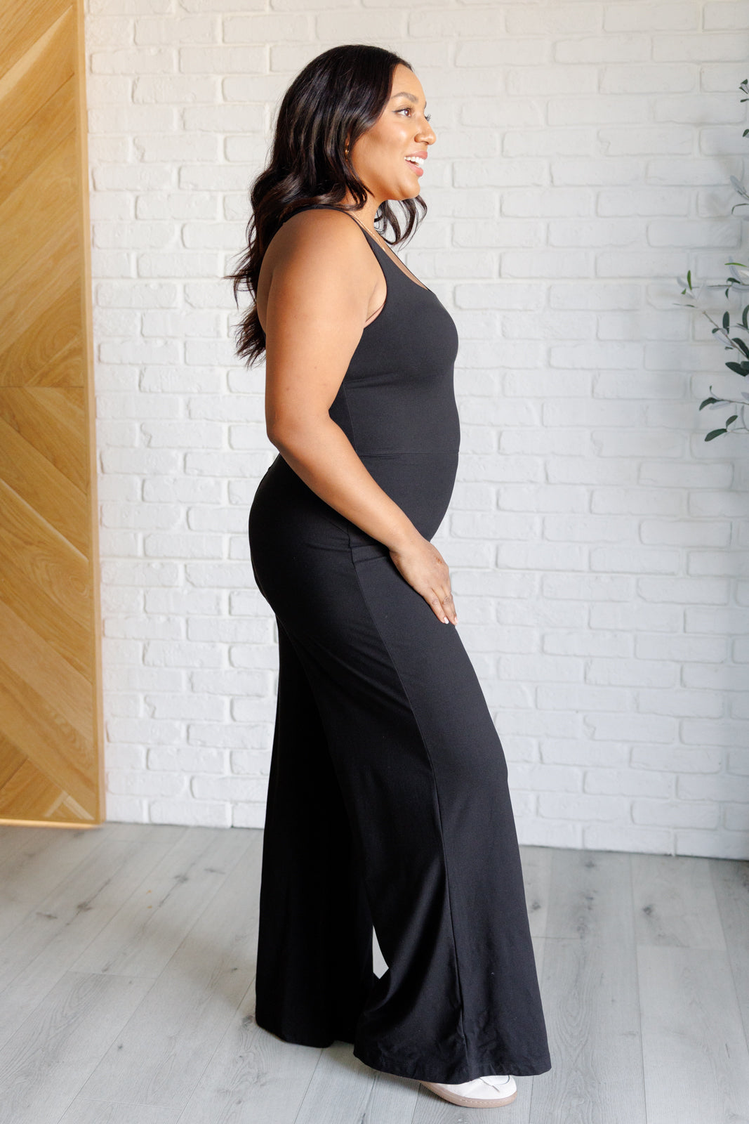 Shavasana Everyday Wide Leg Jumpsuit in Black-Jumpsuits & Rompers-Stay Foxy Boutique, Florissant, Missouri
