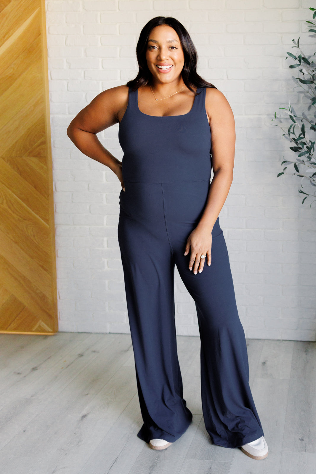 Shavasana Everyday Wide Leg Jumpsuit in Navy-Jumpsuits & Rompers-Stay Foxy Boutique, Florissant, Missouri