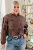 She's Got Game Cropped Jacket in Brown-Layers-Stay Foxy Boutique, Florissant, Missouri