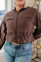 She's Got Game Cropped Jacket in Brown-Layers-Stay Foxy Boutique, Florissant, Missouri