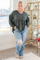She's Not Wrong Hooded V-Neck Pullover-Tops-Stay Foxy Boutique, Florissant, Missouri