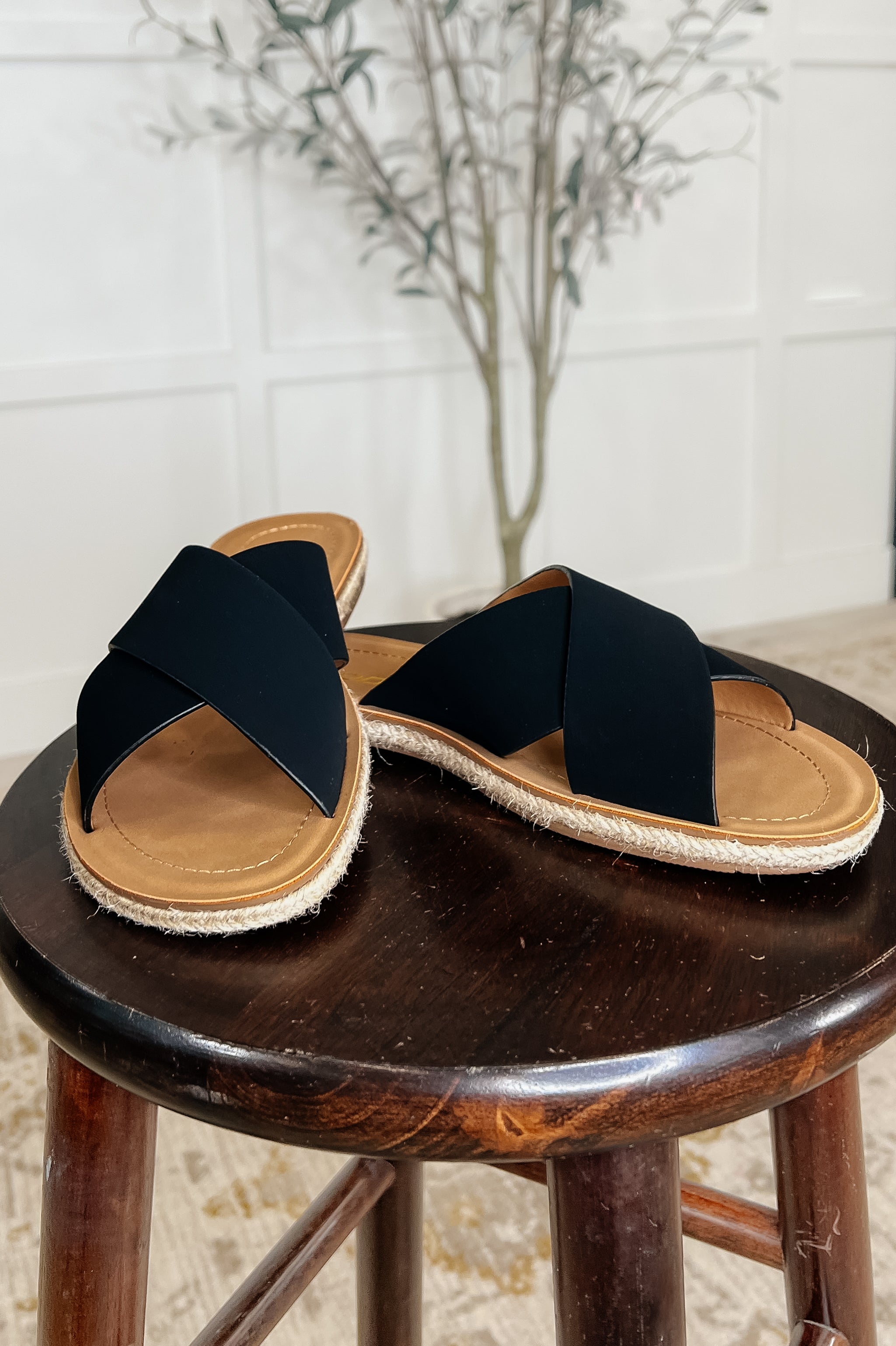 Shore Thing Slip on Sandals in Prism Black-Womens-Stay Foxy Boutique, Florissant, Missouri