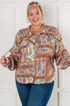 Show and Tell Mixed Print Peasant Blouse-Blouses-Stay Foxy Boutique, Florissant, Missouri