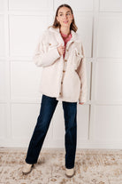 Shrouded in Sherpa Coat in White-Layers-Stay Foxy Boutique, Florissant, Missouri