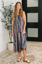 Sierra Spirit Gathered Tiered Dress in Navy-Womens-Stay Foxy Boutique, Florissant, Missouri