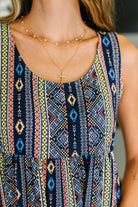 Sierra Spirit Gathered Tiered Dress in Navy-Womens-Stay Foxy Boutique, Florissant, Missouri