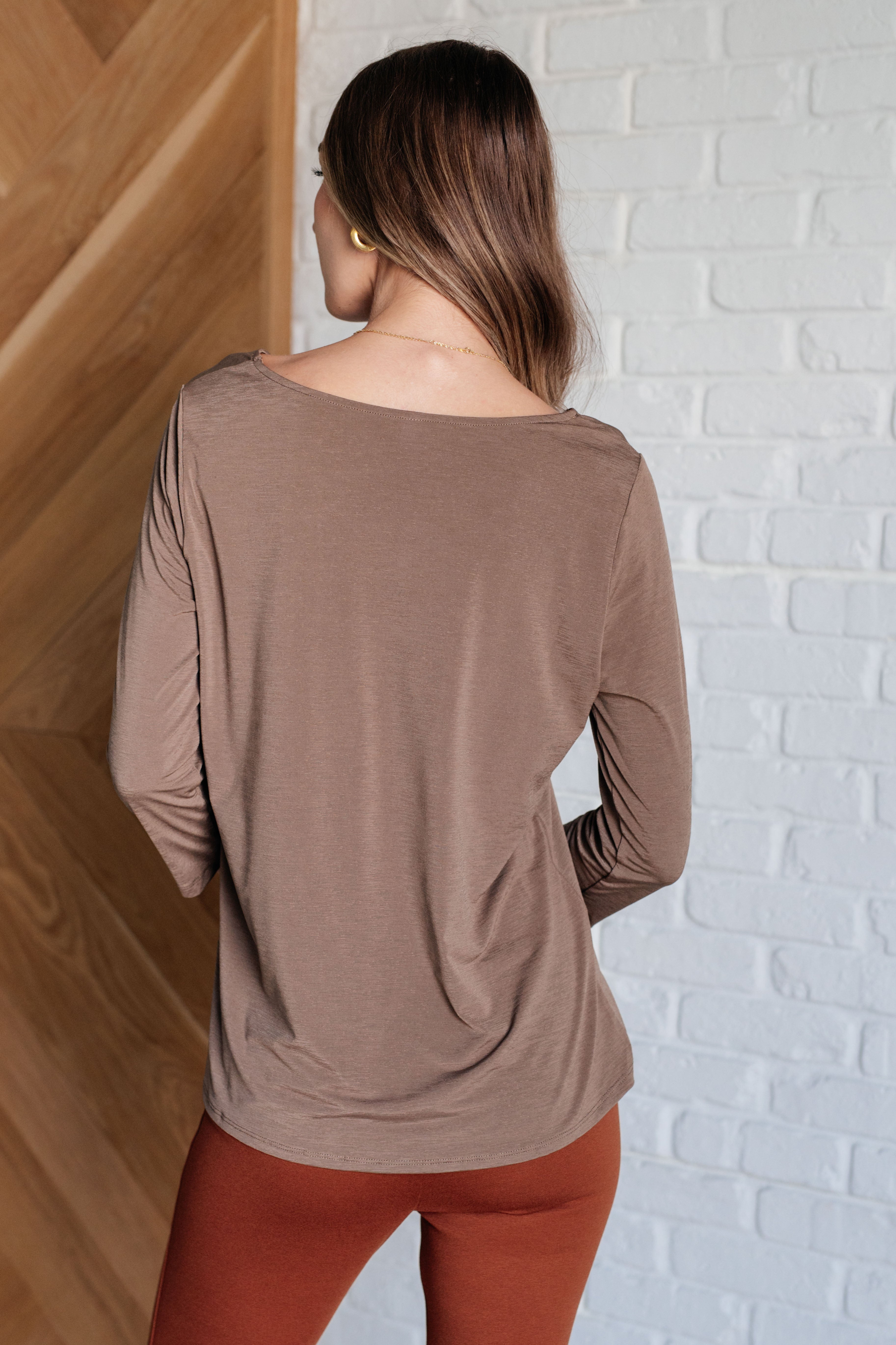 Signature Classic Round Neck Top in Mocha-Tops-Stay Foxy Boutique, Florissant, Missouri