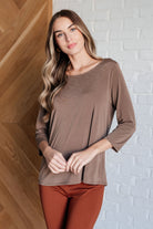 Signature Classic Round Neck Top in Mocha-Tops-Stay Foxy Boutique, Florissant, Missouri