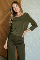 Signature Classic Round Neck Top in Olive-Tops-Stay Foxy Boutique, Florissant, Missouri