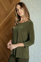 Signature Classic Round Neck Top in Olive-Tops-Stay Foxy Boutique, Florissant, Missouri