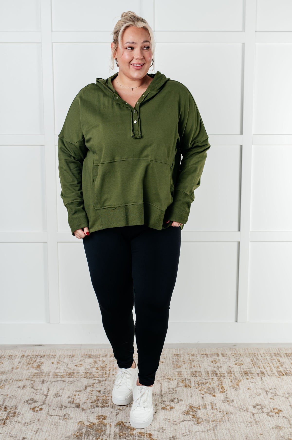 Simple Snug Snap Hooded Pullover-Tops-Stay Foxy Boutique, Florissant, Missouri