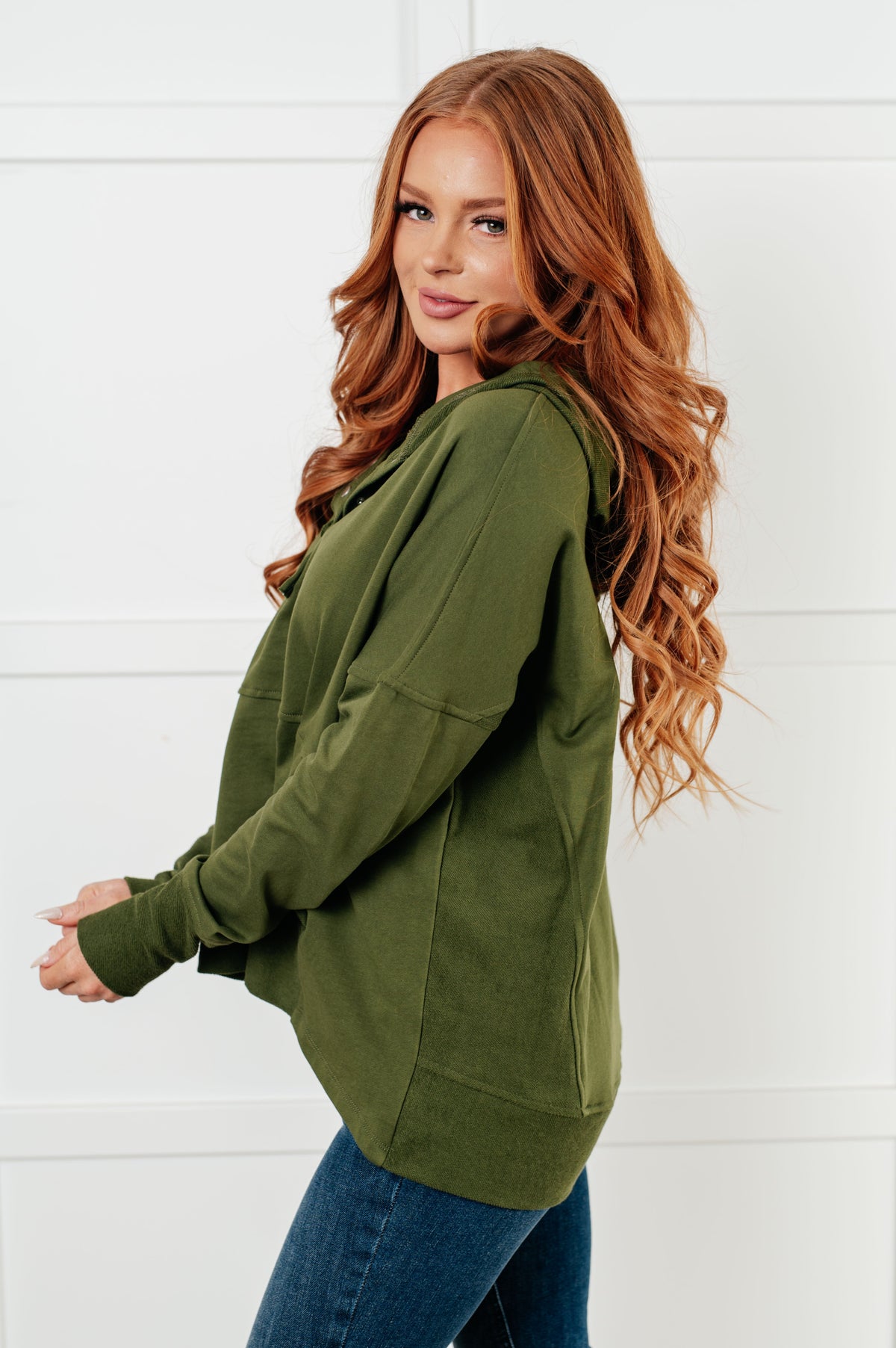 Simple Snug Snap Hooded Pullover-Tops-Stay Foxy Boutique, Florissant, Missouri