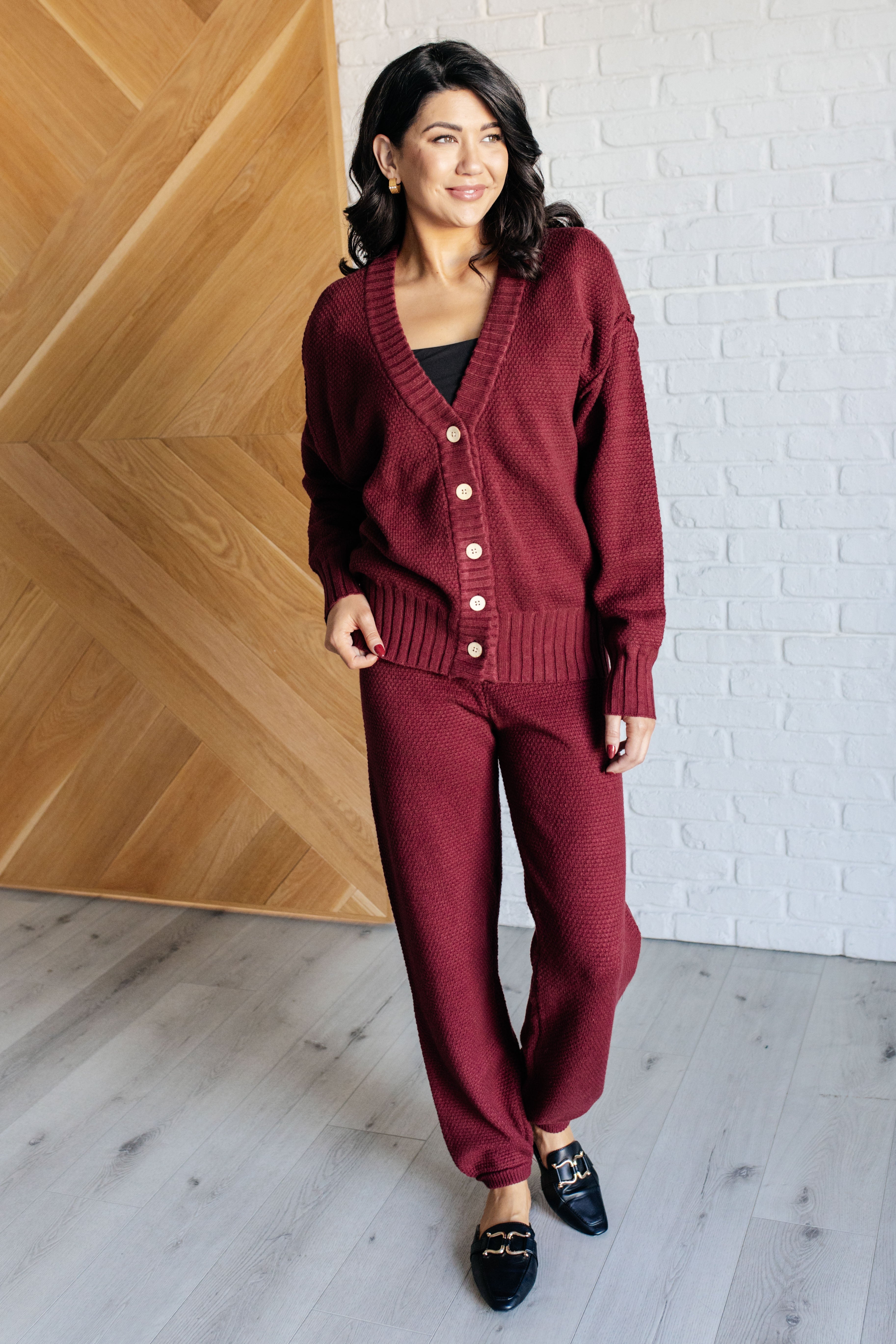 Simple Solution Knit Set in Wine-Sets-Stay Foxy Boutique, Florissant, Missouri