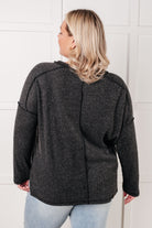 Simply Basic Ribbed Hacci Sweater in Black-Tops-Stay Foxy Boutique, Florissant, Missouri