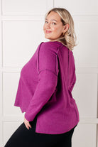 Simply Basic Ribbed Hacci Sweater in Light Plum-Tops-Stay Foxy Boutique, Florissant, Missouri