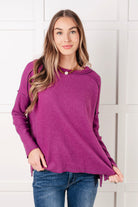 Simply Basic Ribbed Hacci Sweater in Light Plum-Tops-Stay Foxy Boutique, Florissant, Missouri