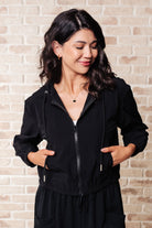 Sky of Only Clouds Zip Up in Black-Womens-Stay Foxy Boutique, Florissant, Missouri