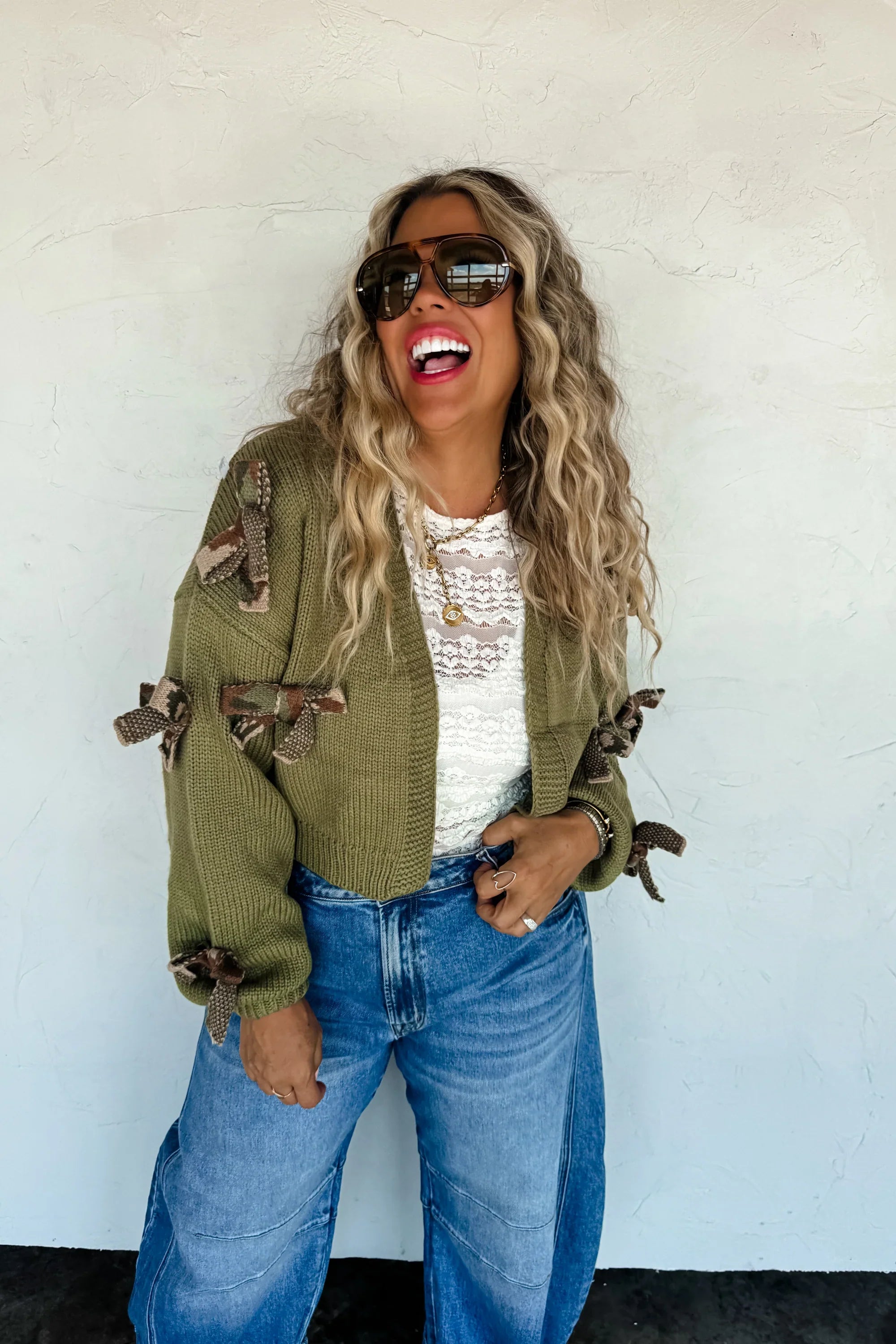 PREORDER: Sloane Bow Knit Cardigan-Womens-Stay Foxy Boutique, Florissant, Missouri