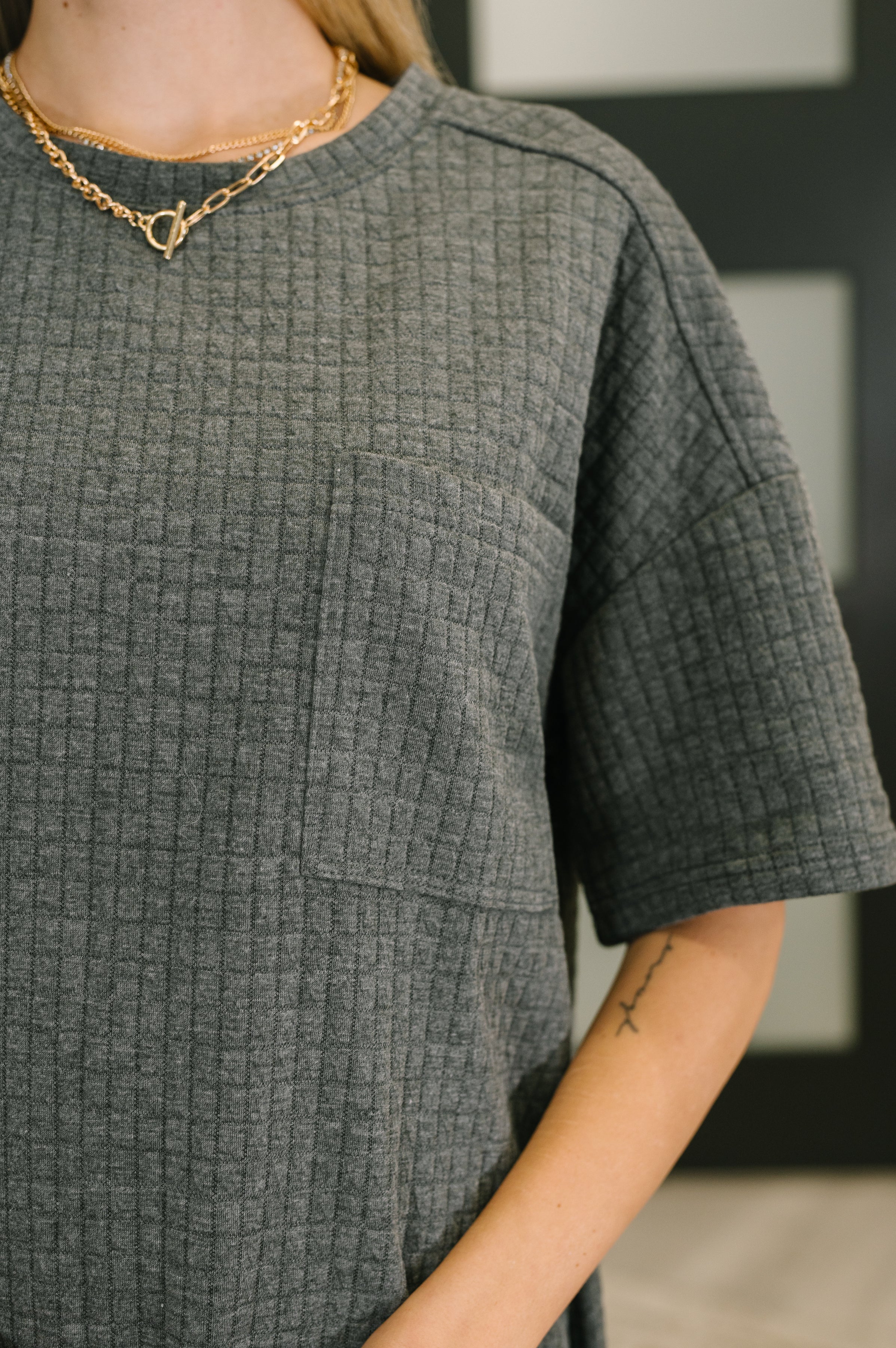 So Thoughtful That Way Textured T-Shirt Dress-Womens-Stay Foxy Boutique, Florissant, Missouri